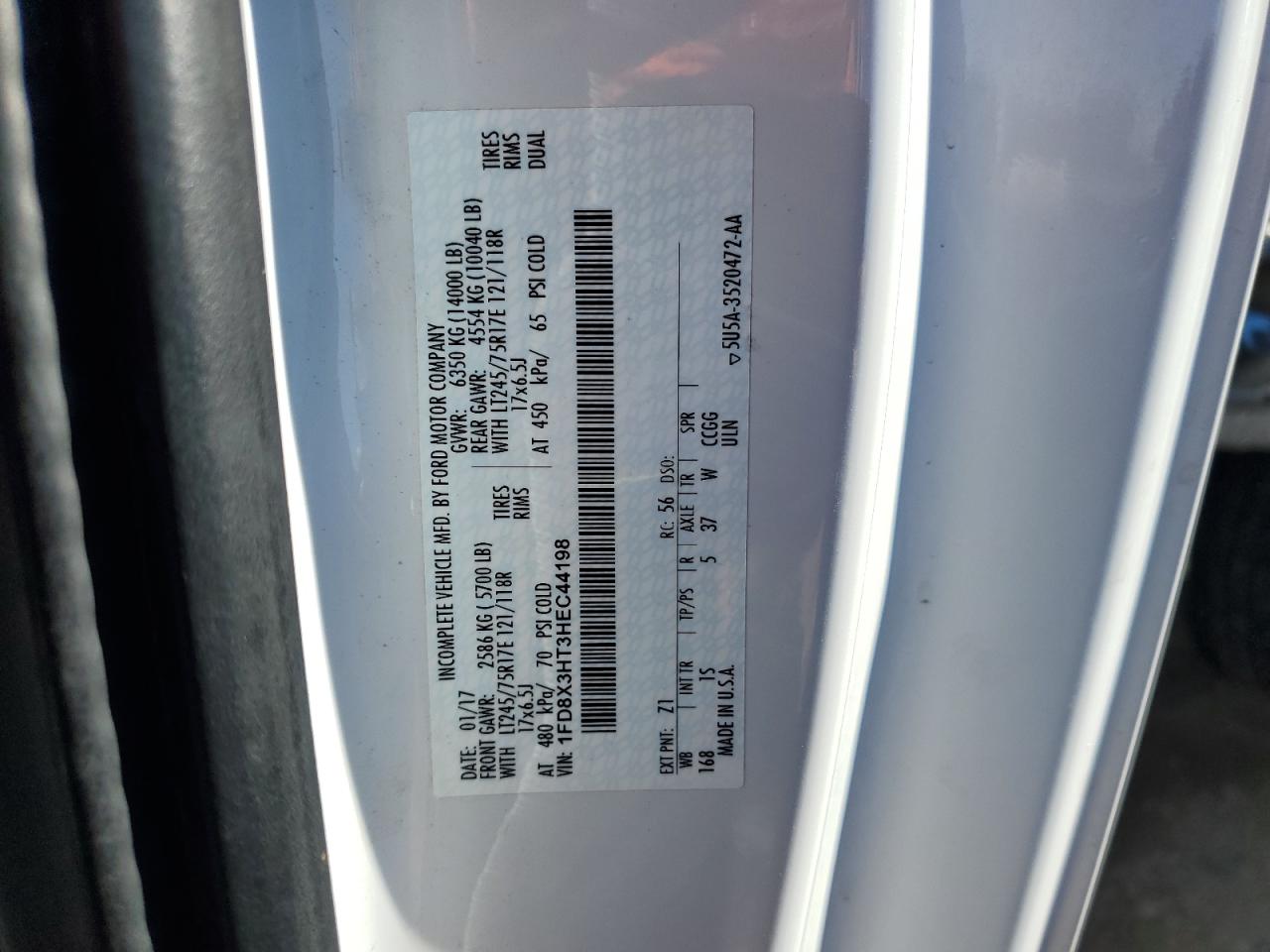 2017 Ford F350 Super Duty VIN: 1FD8X3HT3HEC44198 Lot: 80563615