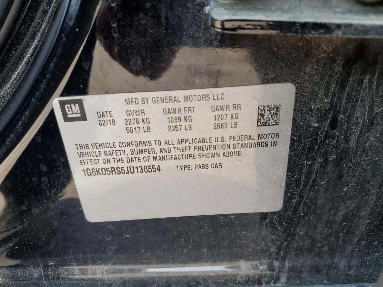 2018 Cadillac Ct6 Luxury VIN: 1G6KD5RS6JU130554 Lot: 72025385