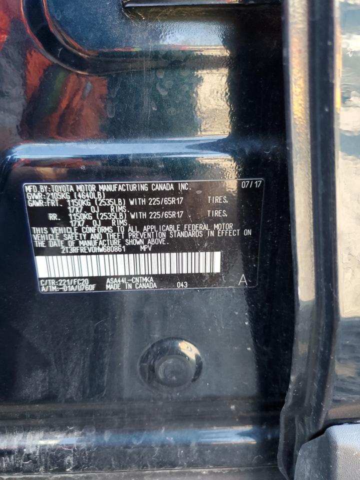 2017 Toyota Rav4 Xle VIN: 2T3RFREV0HW680861 Lot: 80605115