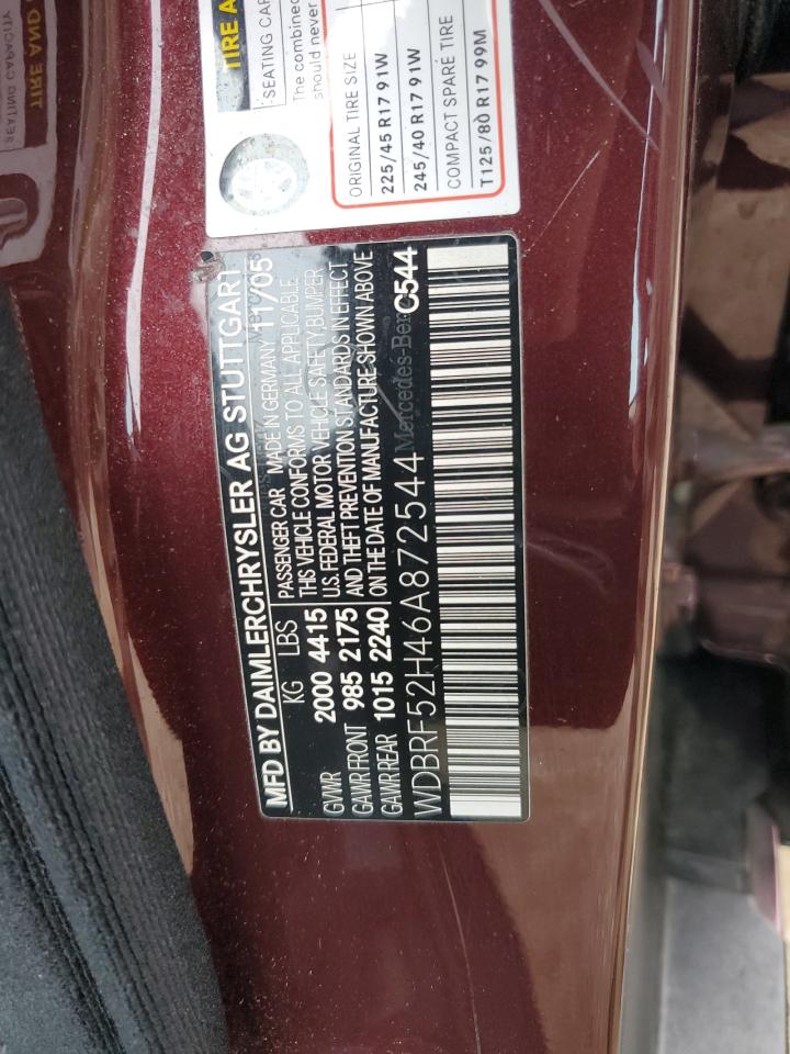 2006 Mercedes-Benz C 230 VIN: WDBRF52H46A872544 Lot: 84387425