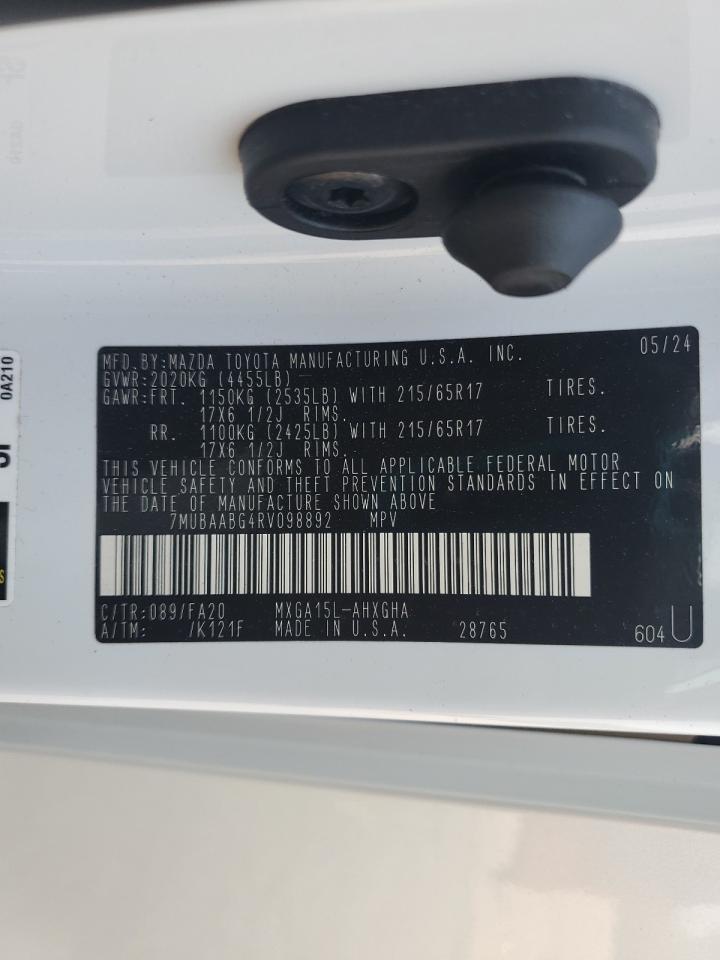 2024 Toyota Corolla Cross Le VIN: 7MUBAABG4RV098892 Lot: 71555115