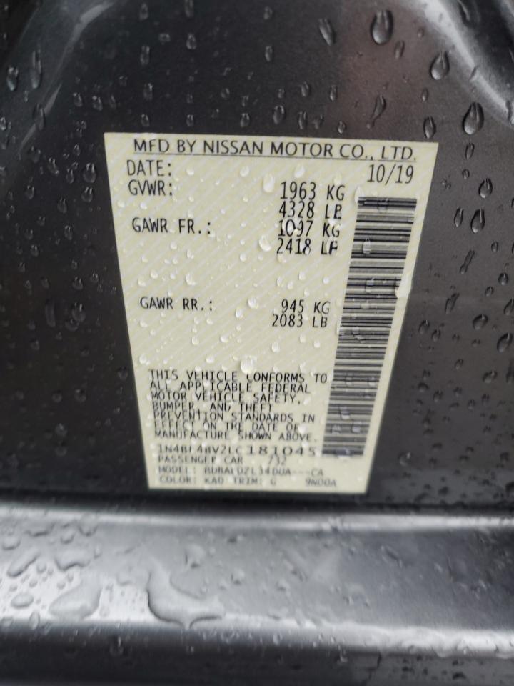 2020 Nissan Altima S VIN: 1N4BL4BV2LC181045 Lot: 81641835