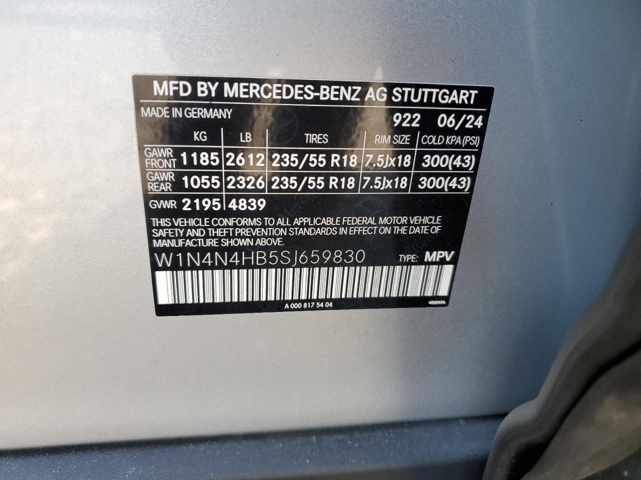 2025 Mercedes-Benz Gla 250 4Matic VIN: W1N4N4HB5SJ659830 Lot: 71039725