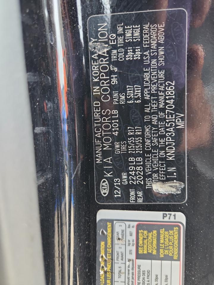 2014 Kia Soul + VIN: KNDJP3A51E7041862 Lot: 83860285