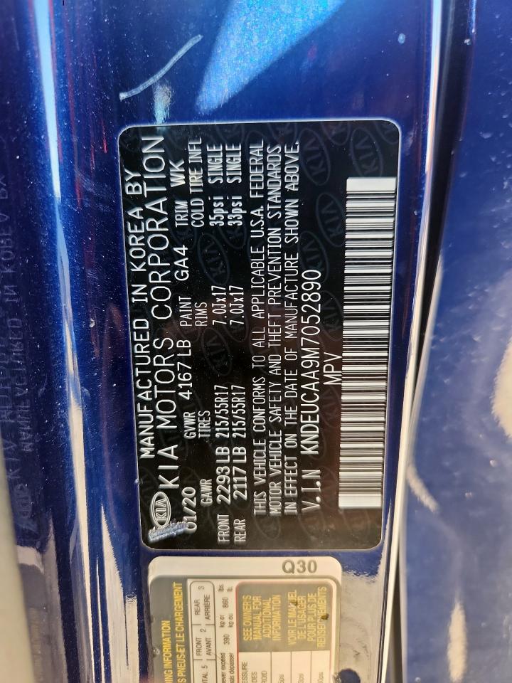 2021 Kia Seltos S VIN: KNDEUCAA9M7052890 Lot: 80147515