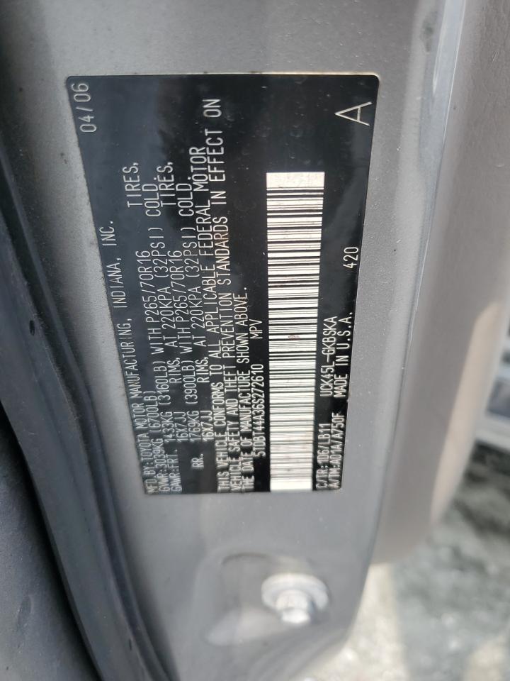 2006 Toyota Sequoia Sr5 VIN: 5TDBT44A36S272610 Lot: 71826085