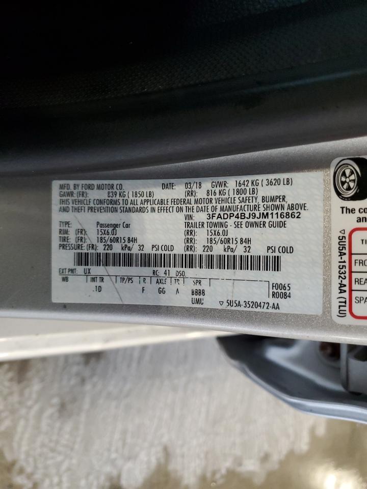 2018 Ford Fiesta Se VIN: 3FADP4BJ9JM116862 Lot: 81915165