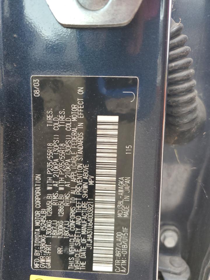 2004 Lexus Rx 330 VIN: JTJHA31U640038211 Lot: 71419005