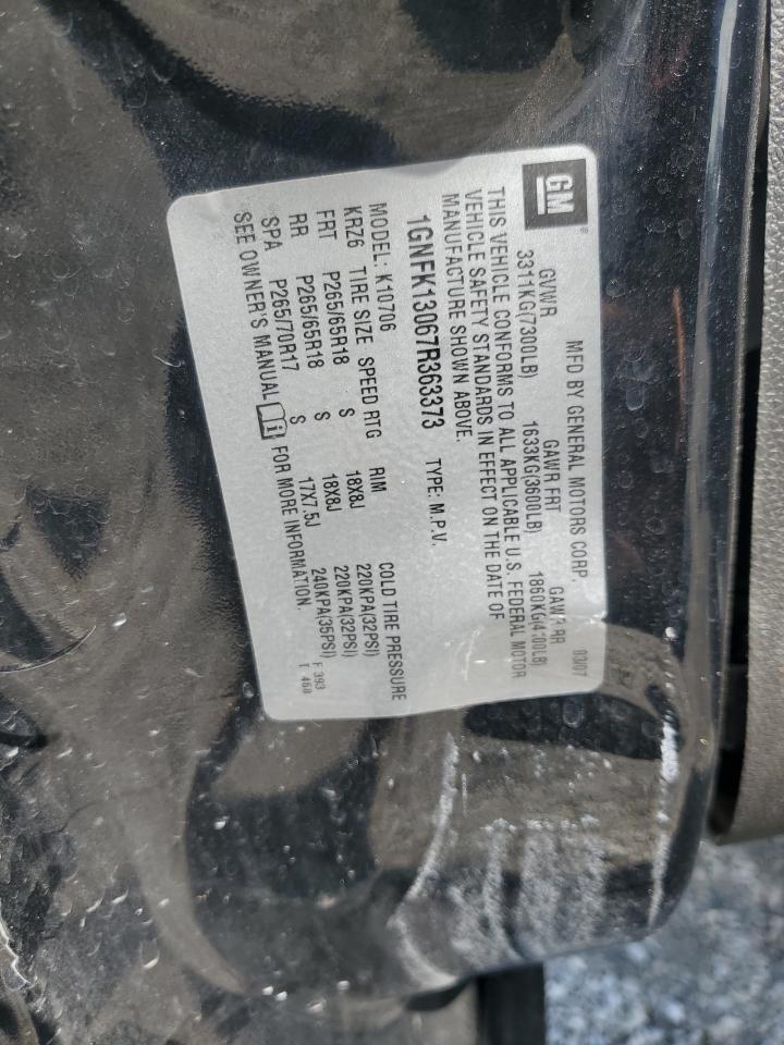 2007 Chevrolet Tahoe K1500 VIN: 1GNFK13067R363373 Lot: 80855425