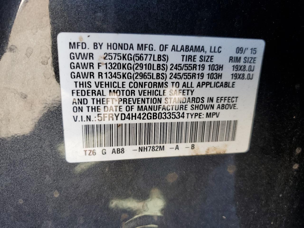 2016 Acura Mdx Technology VIN: 5FRYD4H42GB033534 Lot: 71693865