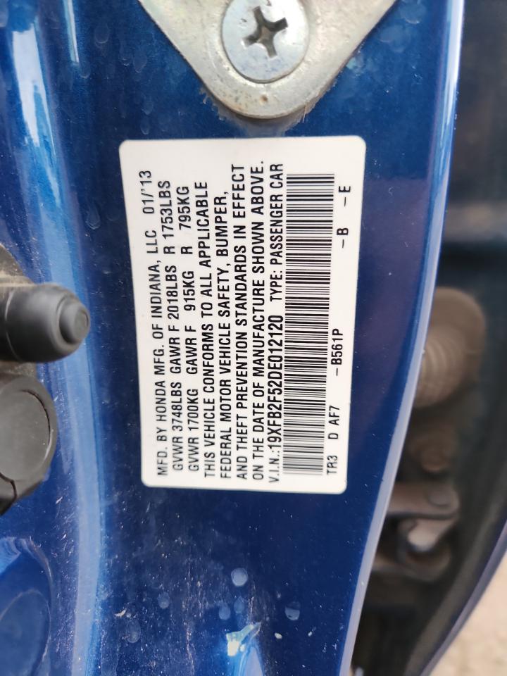 2013 Honda Civic Lx VIN: 19XFB2F52DE012120 Lot: 82080215