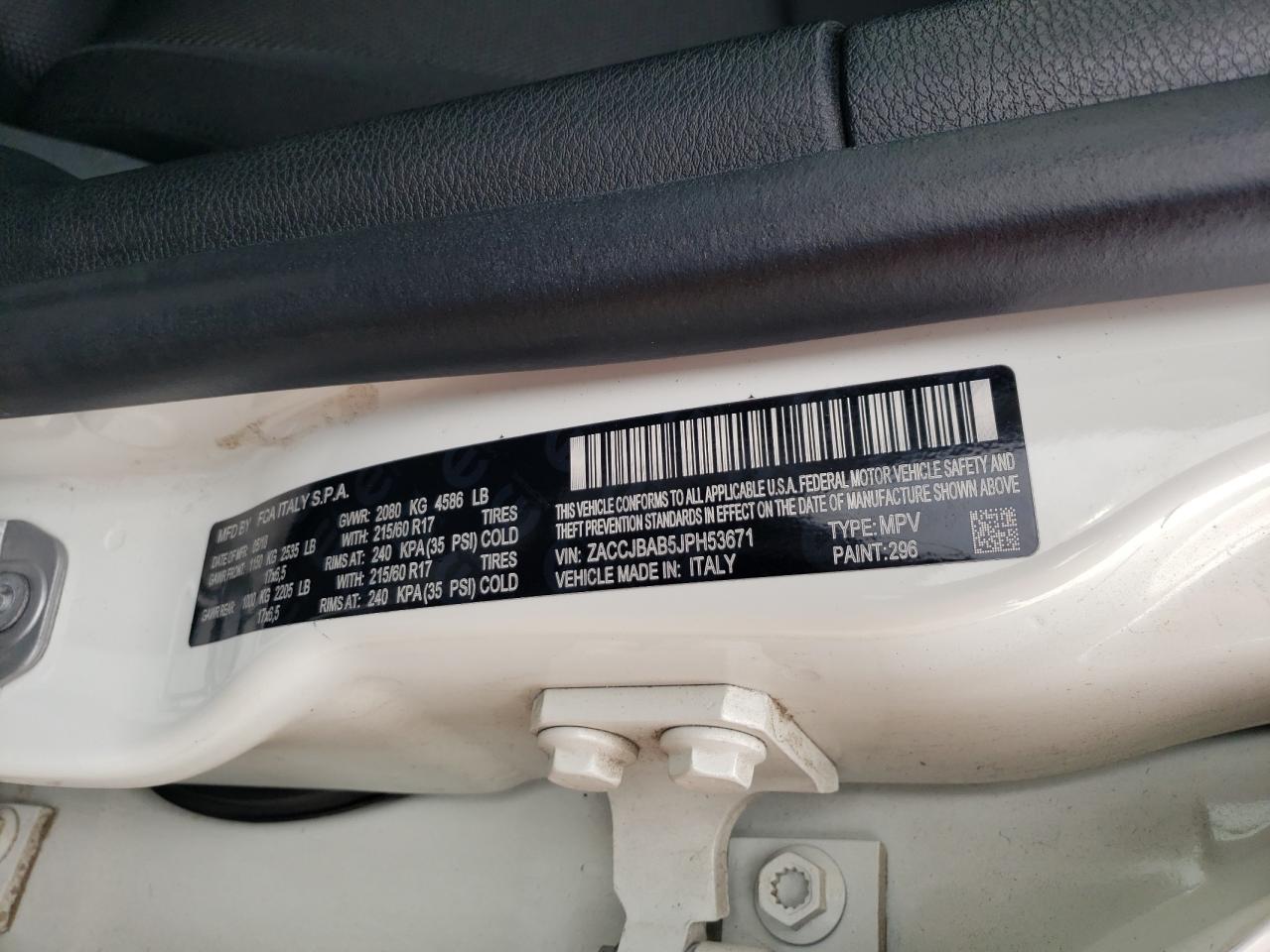 2018 Jeep Renegade Sport VIN: ZACCJBAB5JPH53671 Lot: 71517985