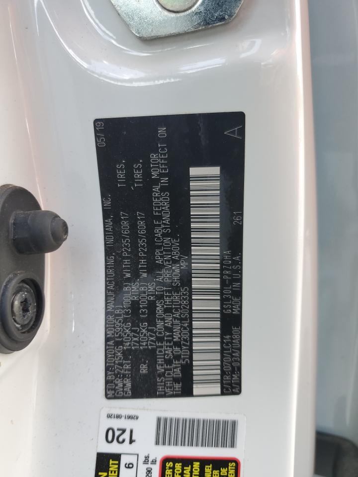 2020 Toyota Sienna Xle VIN: 5TDYZ3DC4LS028335 Lot: 84408545