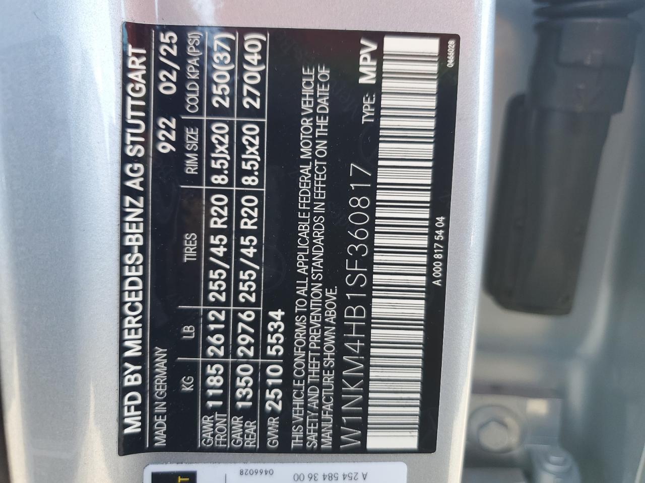 2025 Mercedes-Benz Glc 300 4Matic VIN: W1NKM4HB1SF360817 Lot: 71410595