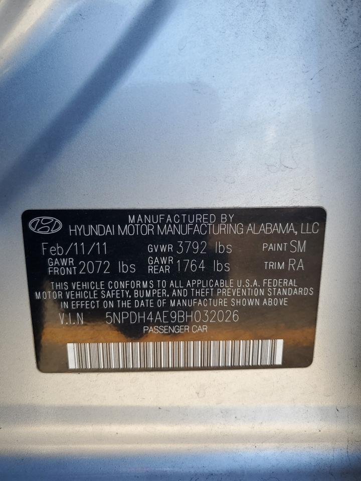 2011 Hyundai Elantra Gls VIN: 5NPDH4AE9BH032026 Lot: 81524085