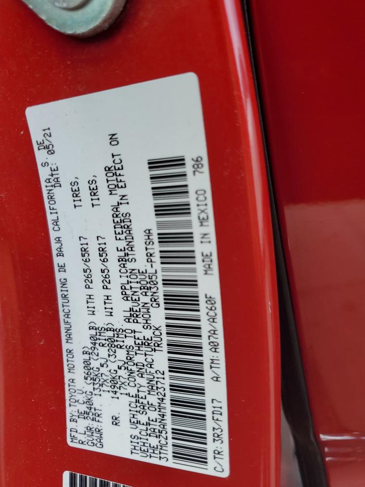 2021 Toyota Tacoma Double Cab VIN: 3TMCZ5AN4MM423712 Lot: 81547325