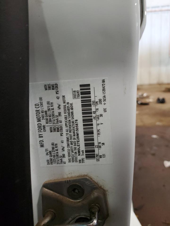 2021 Ford Transit Connect Xl VIN: NM0LE7E28M1505878 Lot: 71622135