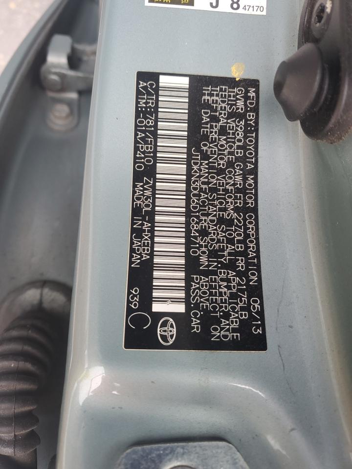 2013 Toyota Prius VIN: JTDKN3DU6D1684710 Lot: 83777105
