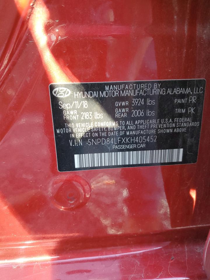 2019 Hyundai Elantra Sel VIN: 5NPD84LFXKH405452 Lot: 71834655