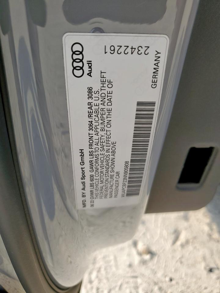 2022 Audi Rs7 VIN: WUAPCBF23NN905808 Lot: 80919095