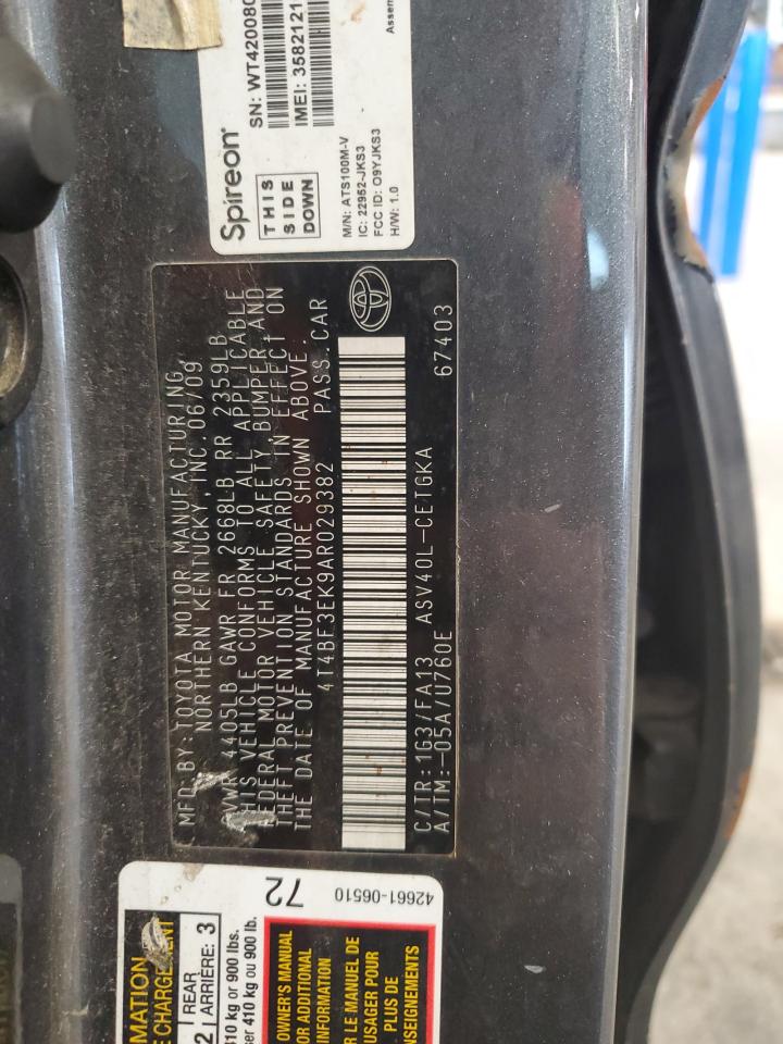 2010 Toyota Camry Base VIN: 4T4BF3EK9AR029382 Lot: 81045465