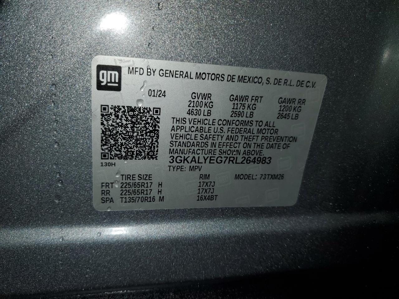 2024 GMC Terrain At4 VIN: 3GKALYEG7RL264983 Lot: 82054905