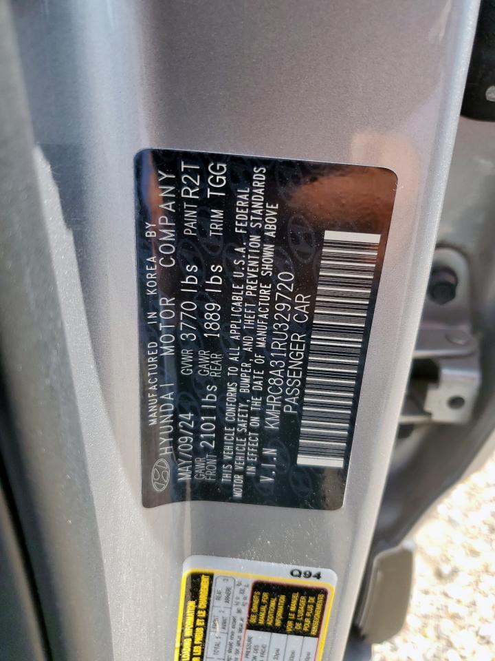 2024 Hyundai Venue Sel VIN: KMHRC8A31RU329720 Lot: 71304835