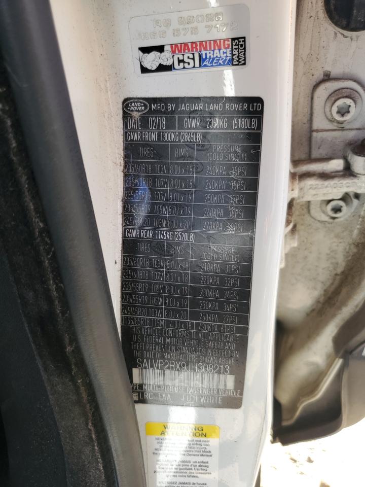 2018 Land Rover Range Rover Evoque Se VIN: SALVP2RX9JH308213 Lot: 81693185