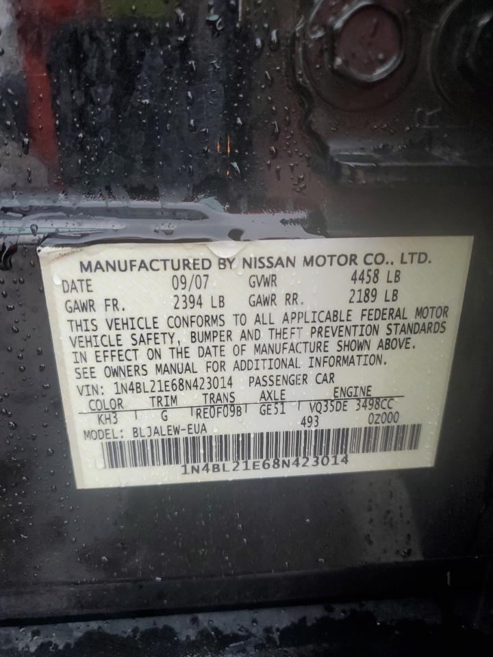 2008 Nissan Altima 3.5Se VIN: 1N4BL21E68N423014 Lot: 83831225
