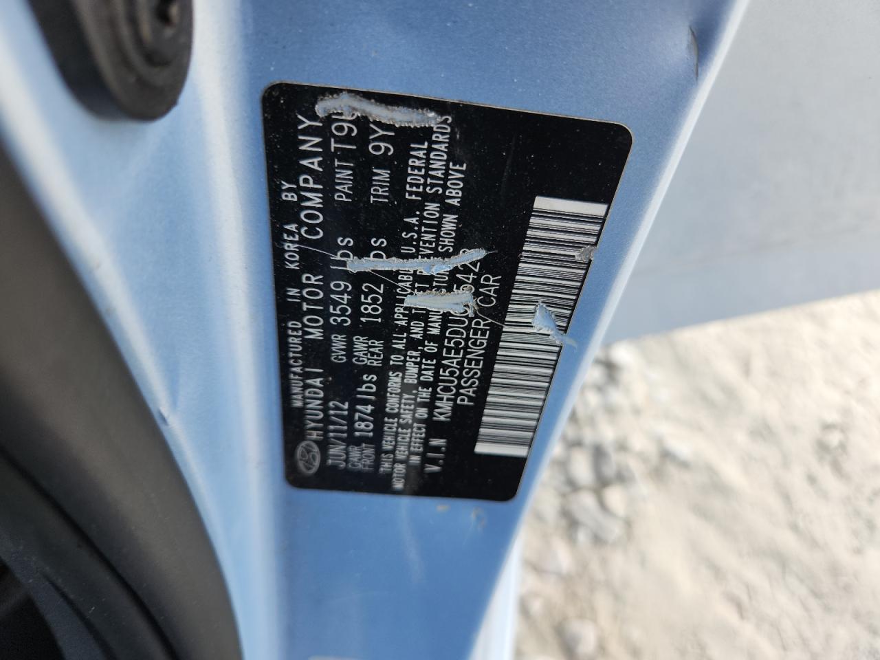 2013 Hyundai Accent Gls VIN: KMHCU5AE5DU065428 Lot: 83760955