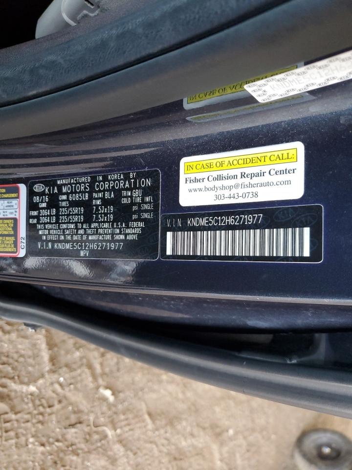 2017 Kia Sedona Sxl VIN: KNDME5C12H6271977 Lot: 71924455