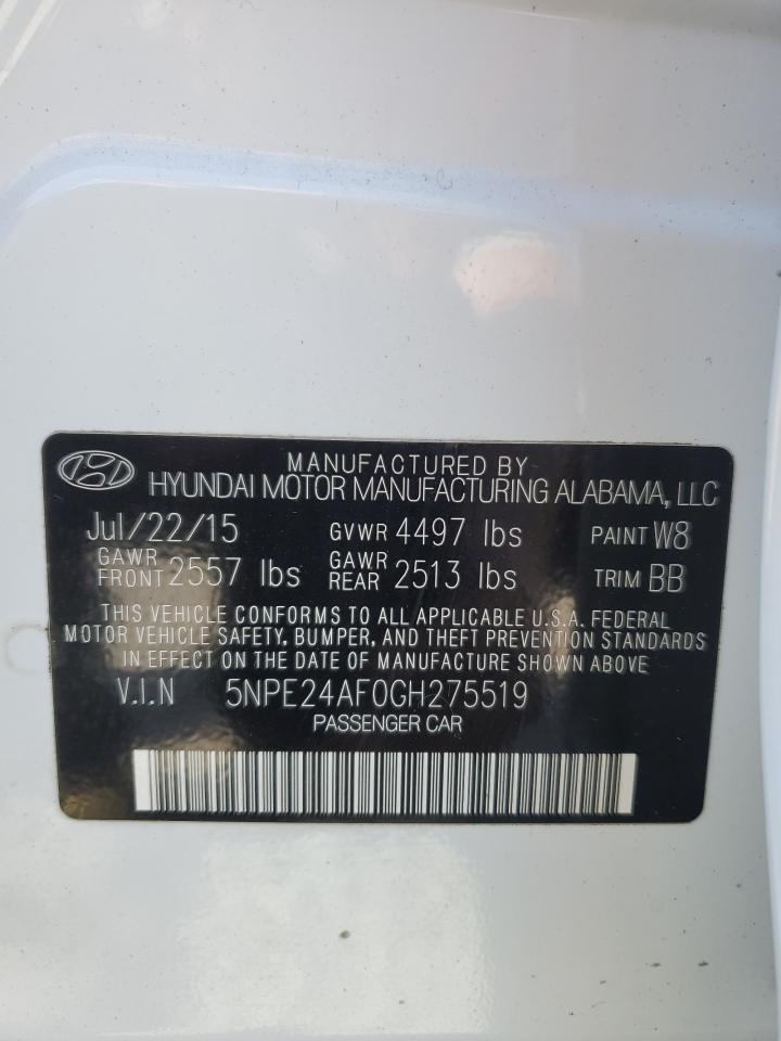 2016 Hyundai Sonata Se VIN: 5NPE24AF0GH275519 Lot: 80479295