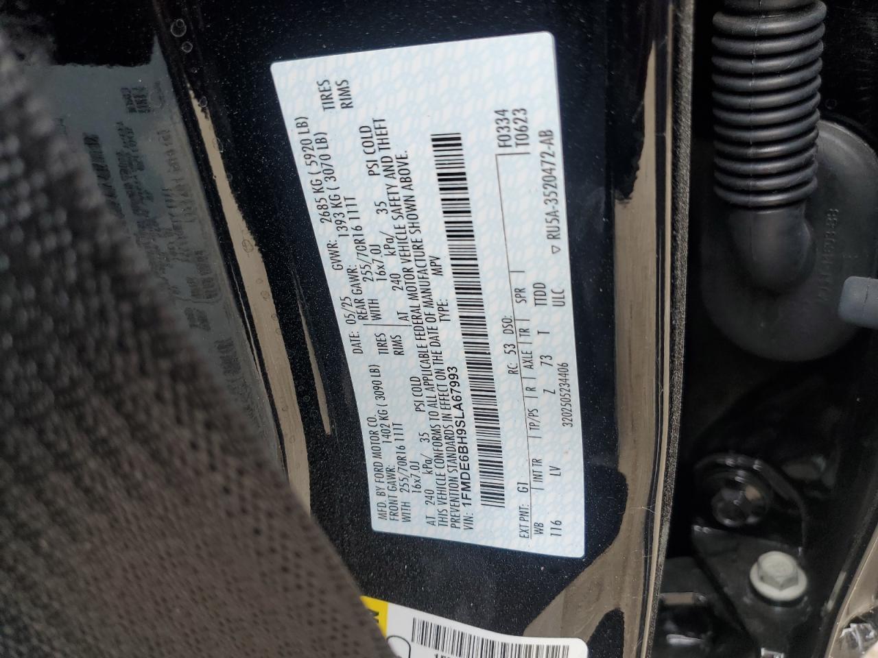 2025 Ford Bronco VIN: 1FMDE6BH9SLA67993 Lot: 70987685