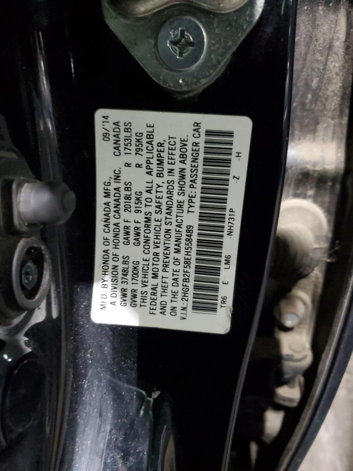 2014 Honda Civic Lx VIN: 2HGFB2F58EH558489 Lot: 81789755