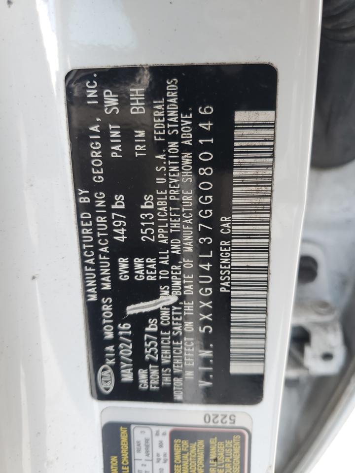 2016 Kia Optima Ex VIN: 5XXGU4L37GG080146 Lot: 81079905