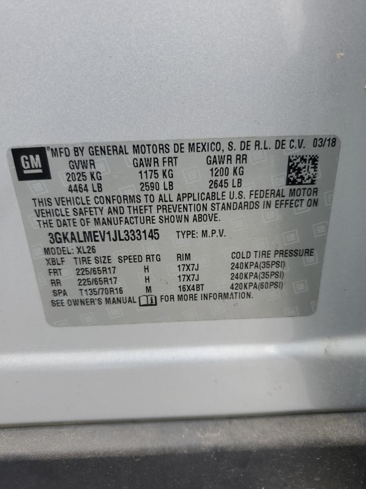 2018 GMC Terrain Sle VIN: 3GKALMEV1JL333145 Lot: 81331925