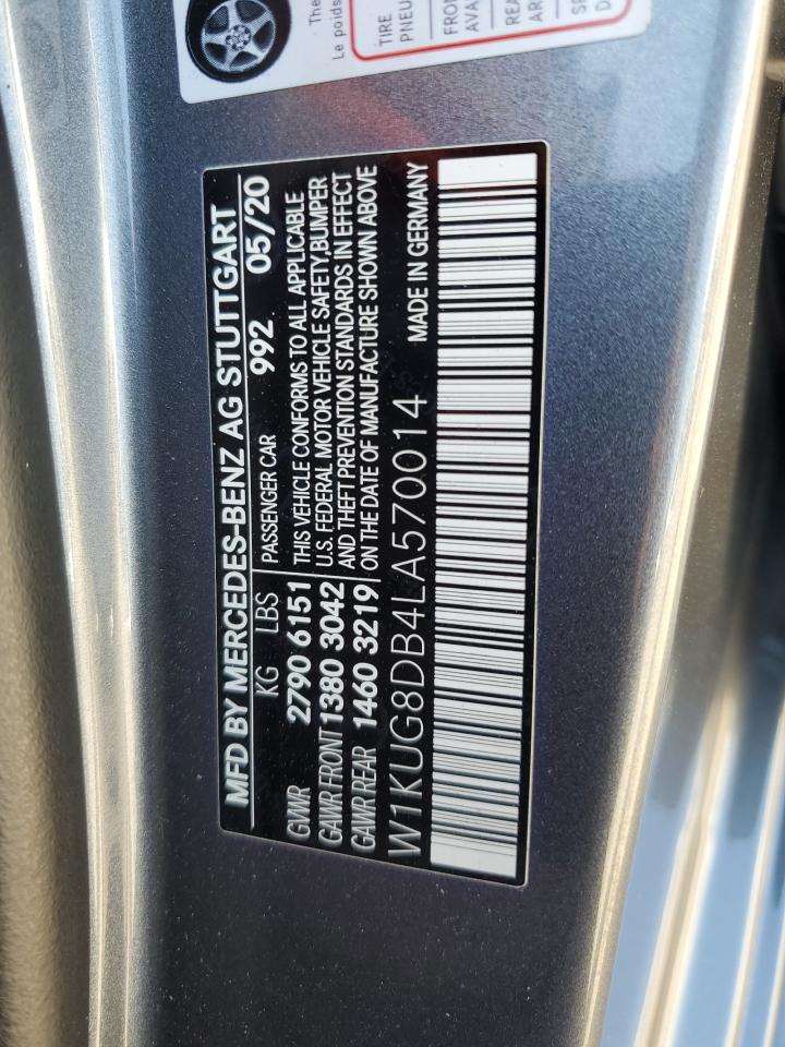 2020 Mercedes-Benz S 560 VIN: W1KUG8DB4LA570014 Lot: 80724495