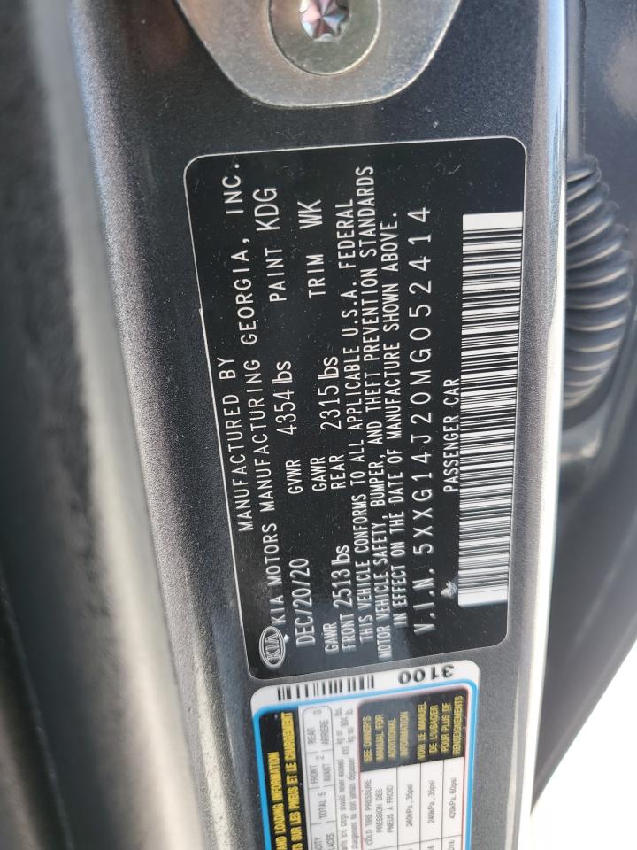 2021 Kia K5 Lxs VIN: 5XXG14J20MG052414 Lot: 72051305