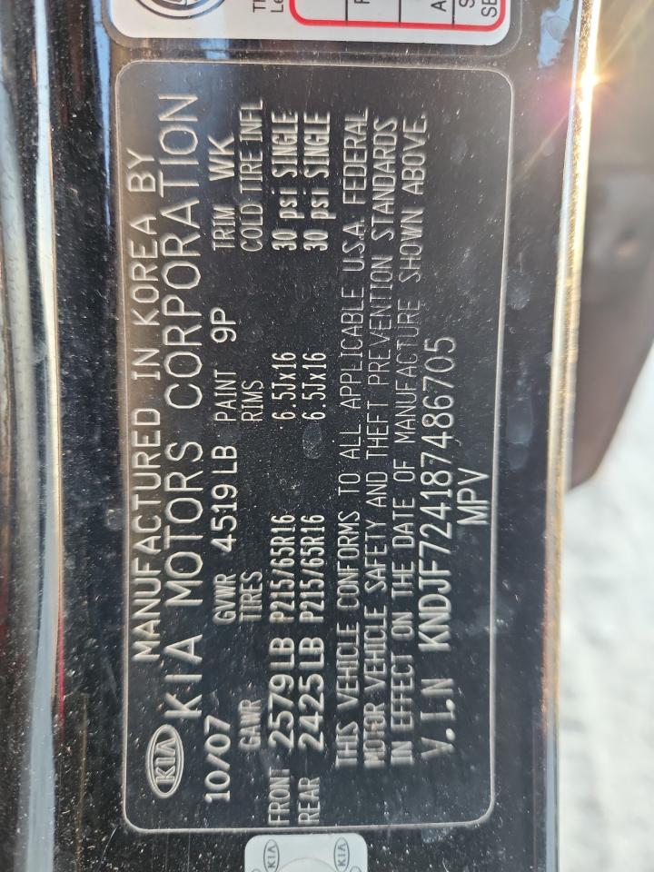 2008 Kia Sportage Lx VIN: KNDJF724187486705 Lot: 70312585