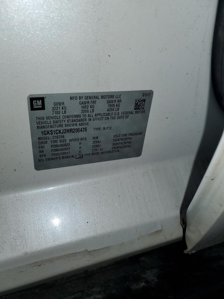 2017 GMC Yukon Denali VIN: 1GKS1CKJ2HR206476 Lot: 81895065