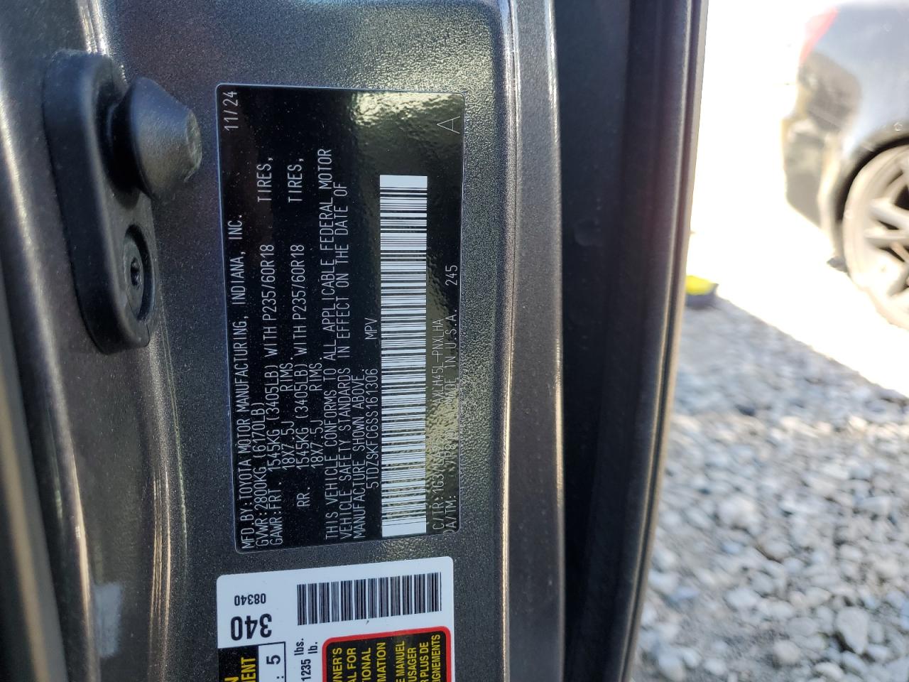 2025 Toyota Sienna Limited VIN: 5TDZSKFC6SS161306 Lot: 84019485