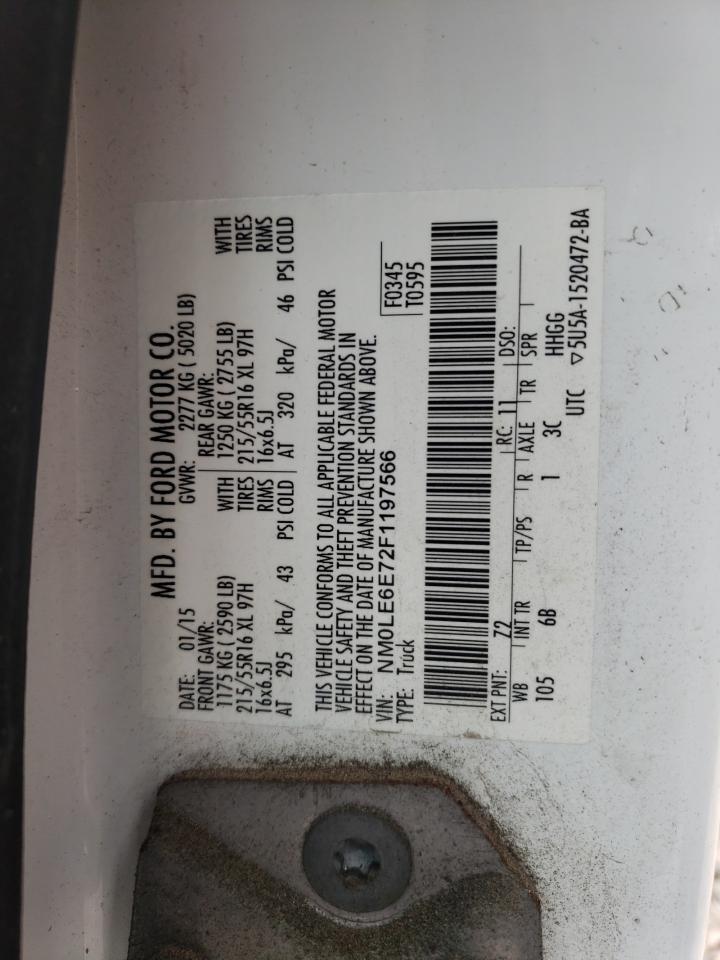 2015 Ford Transit Connect Xl VIN: NM0LE6E72F1197566 Lot: 71516805