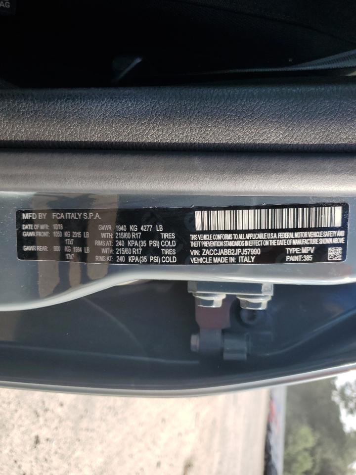2018 Jeep Renegade Latitude VIN: ZACCJABB2JPJ57990 Lot: 81442385