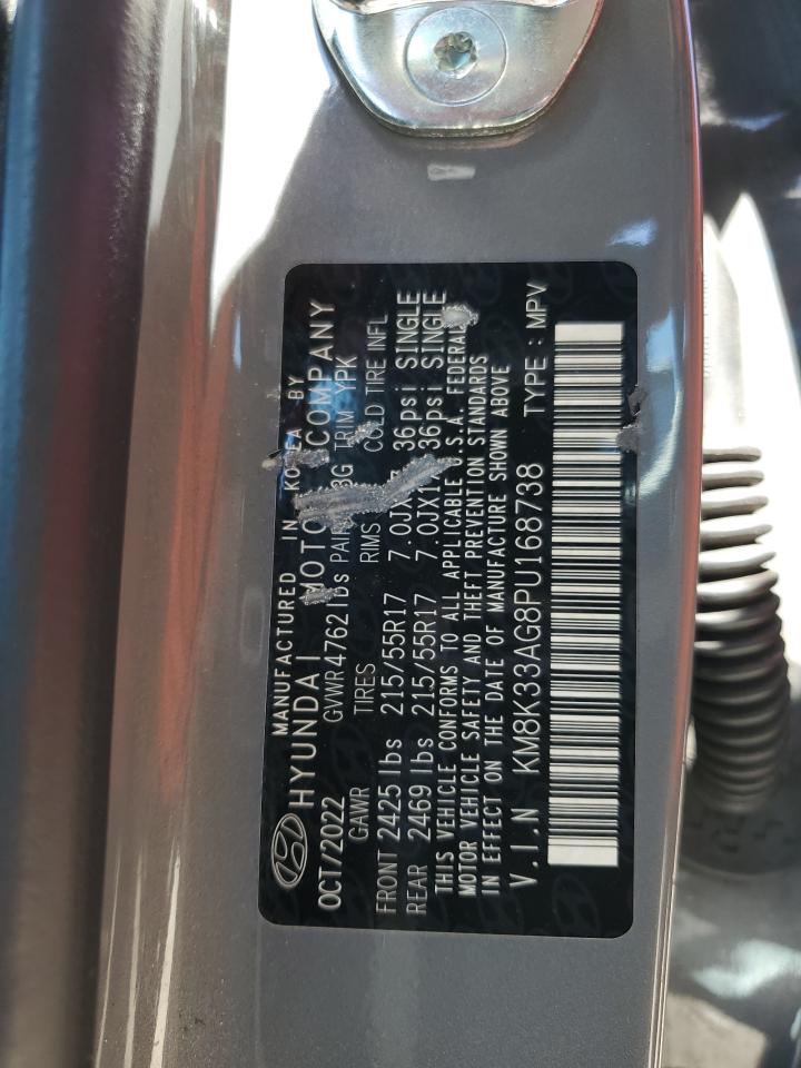 2023 Hyundai Kona Sel VIN: KM8K33AG8PU168738 Lot: 81264355