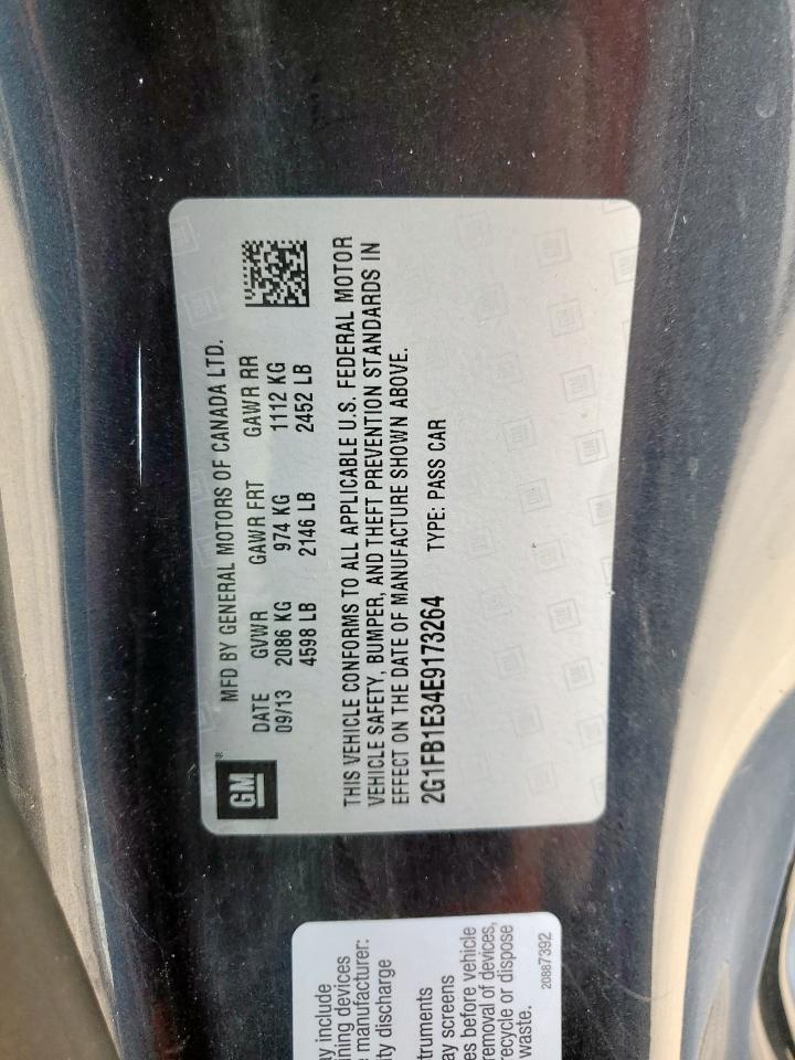 2014 Chevrolet Camaro Lt VIN: 2G1FB1E34E9173264 Lot: 71358365