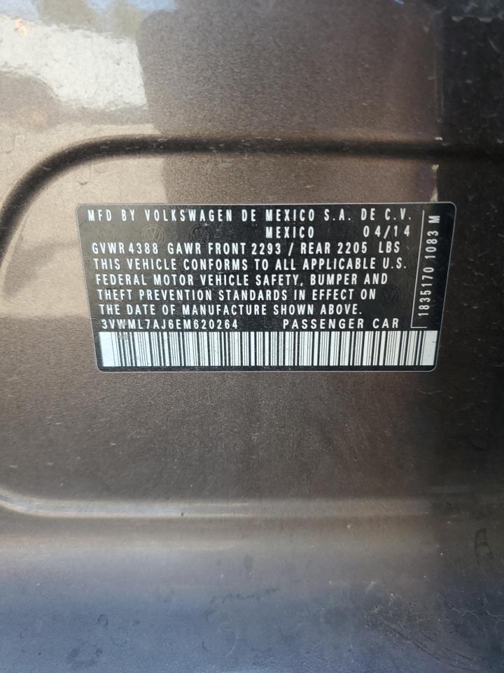 2014 Volkswagen Jetta Tdi VIN: 3VWML7AJ6EM620264 Lot: 81120995