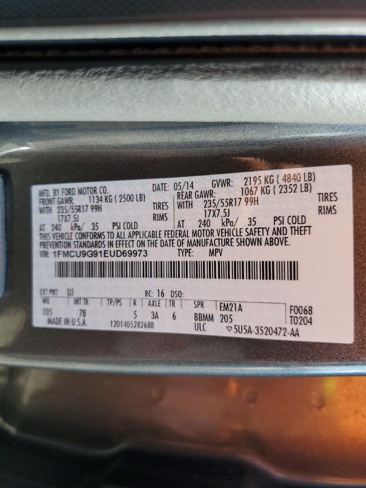 2014 Ford Escape Se VIN: 1FMCU9G91EUD69973 Lot: 81238285