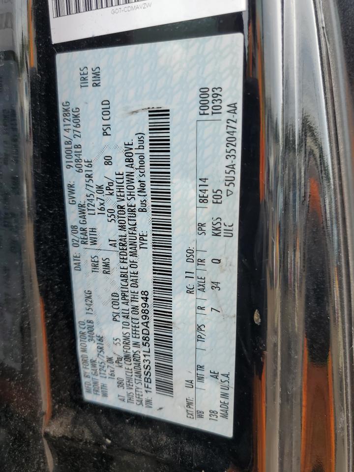 2008 Ford Econoline VIN: 1FBSS31L58DA98948 Lot: 81219735