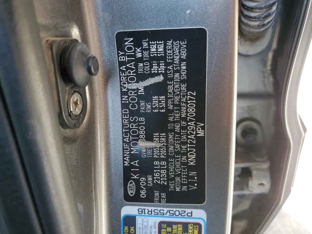 2010 Kia Soul + VIN: KNDJT2A29A7080172 Lot: 81846995