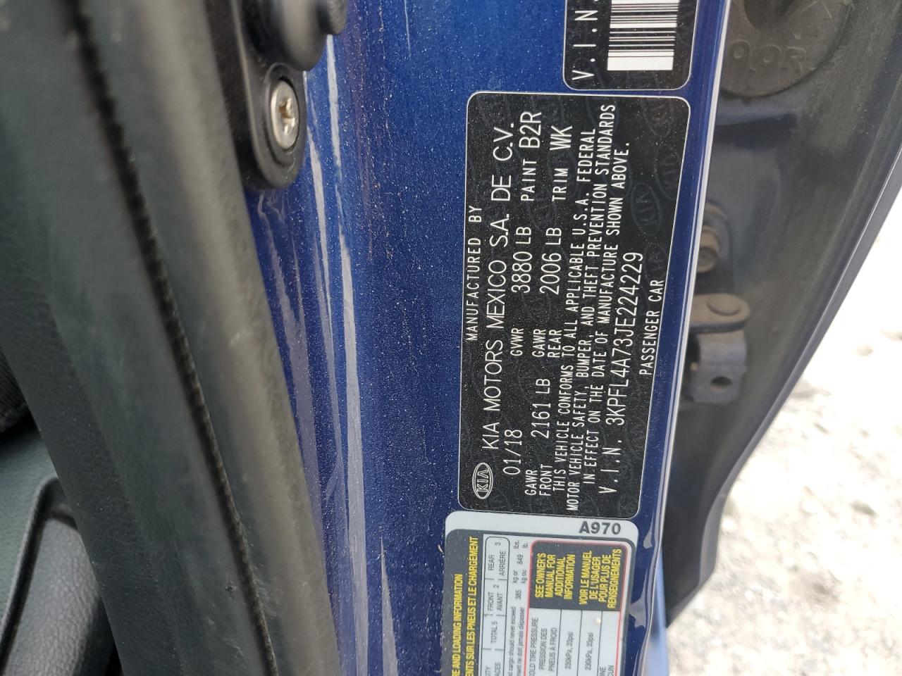 2018 Kia Forte Lx VIN: 3KPFL4A73JE224229 Lot: 82044235